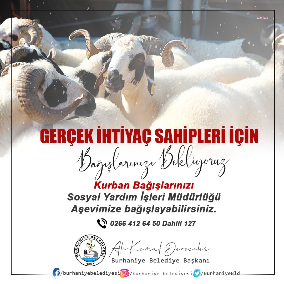 BURHANİYE'DE KURBAN BAĞIŞLARI İHTİYAÇ SAHİPLERİNİN SOFRALARINA ULAŞIYOR