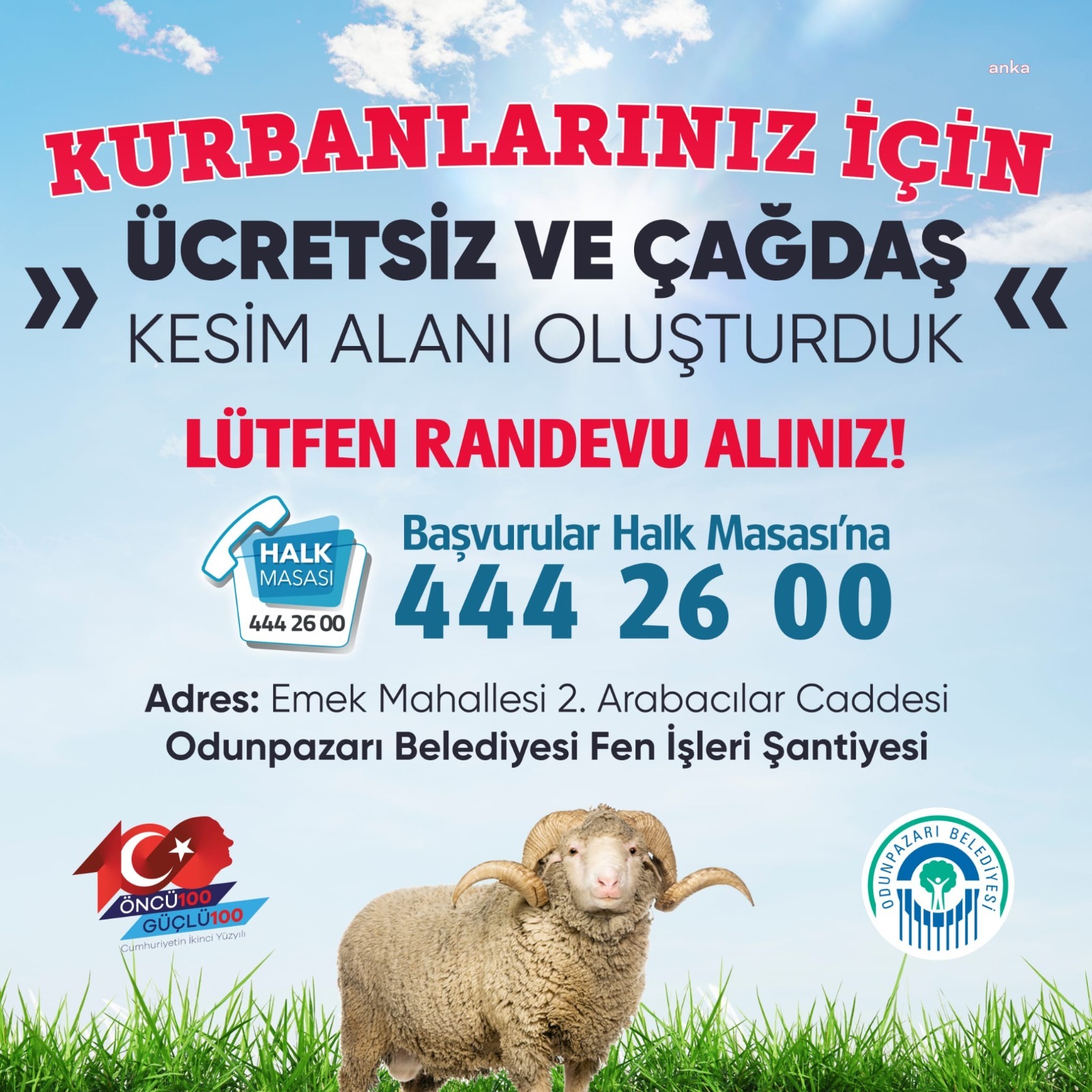ODUNPAZARI’NDA KURBAN KESİM YERİ BELİRLENDİ