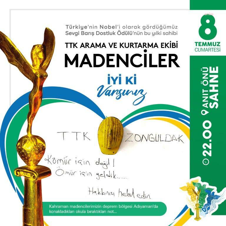 KDZ. EREĞLİ BELEDİYESİ, SEVGİ, BARIŞ, DOSTLUK ÖDÜLLERİ’NİN SAHİPLERİNİ AÇIKLADI