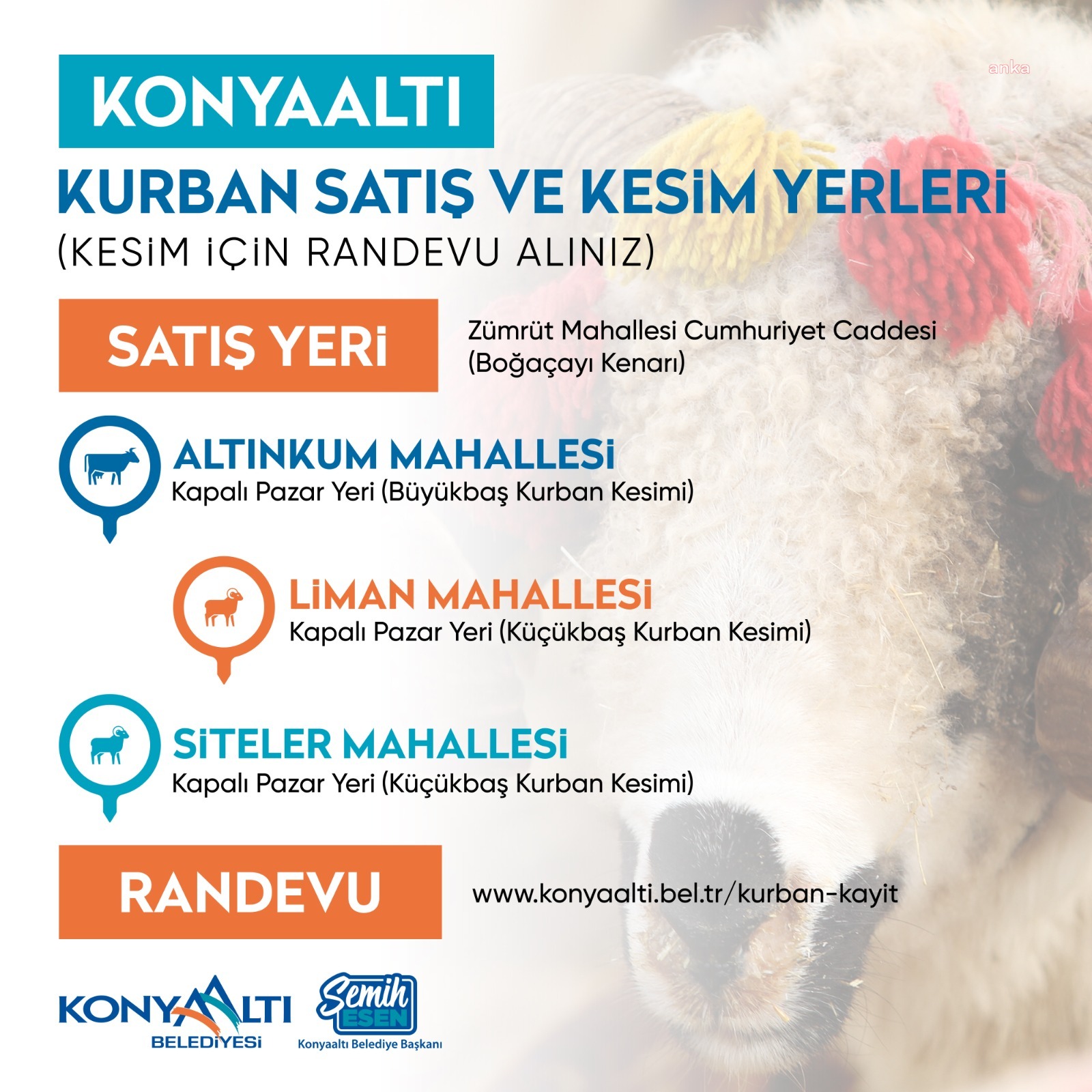 KONYAALTI’NDA KURBAN SATIŞ VE KESİM YERLERİ BELİRLENDİ