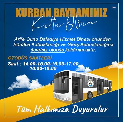 BURHANİYE BELEDİYESİ’NDEN MEZARLIKLARA ÜCRETSİZ ULAŞIM HİZMETİ