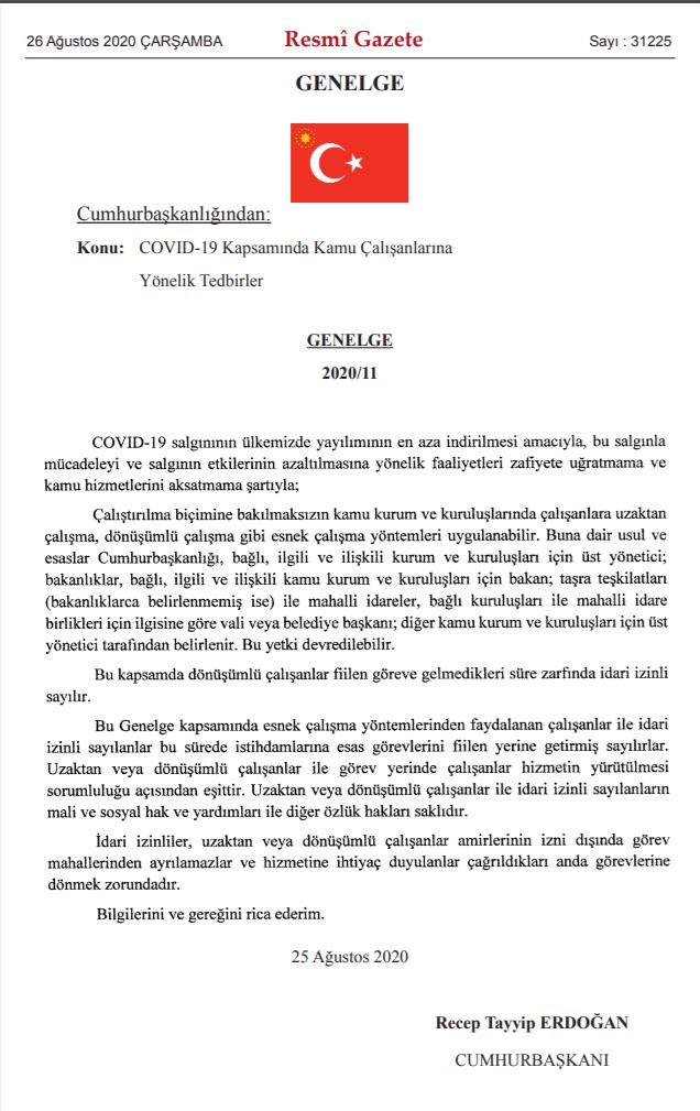 KAMU KURUM VE KURULUŞLARINDA ÇALIŞANLARA ESNEK ÇALIŞMA YÖNTEMİ UYGULANABİLECEK
