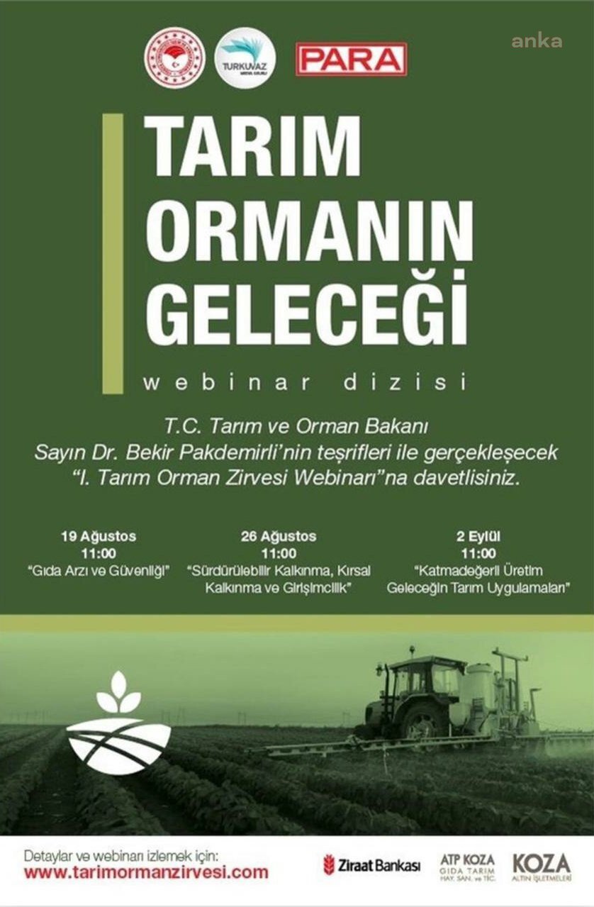 'TARIM VE ORMANIN GELECEĞİ' WEBİNARINA TARTIŞMALI ALTIN ŞİRKETİ SPONSOR OLDU