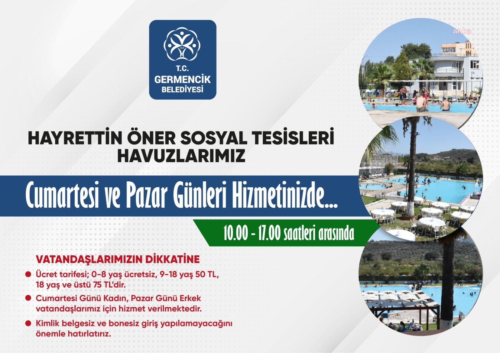 GERMENCİK BELEDİYESİ HAYRETTİN ÖNER SOSYAL TESİSLERİ HAVUZLARI, SEZONA BAŞLADI