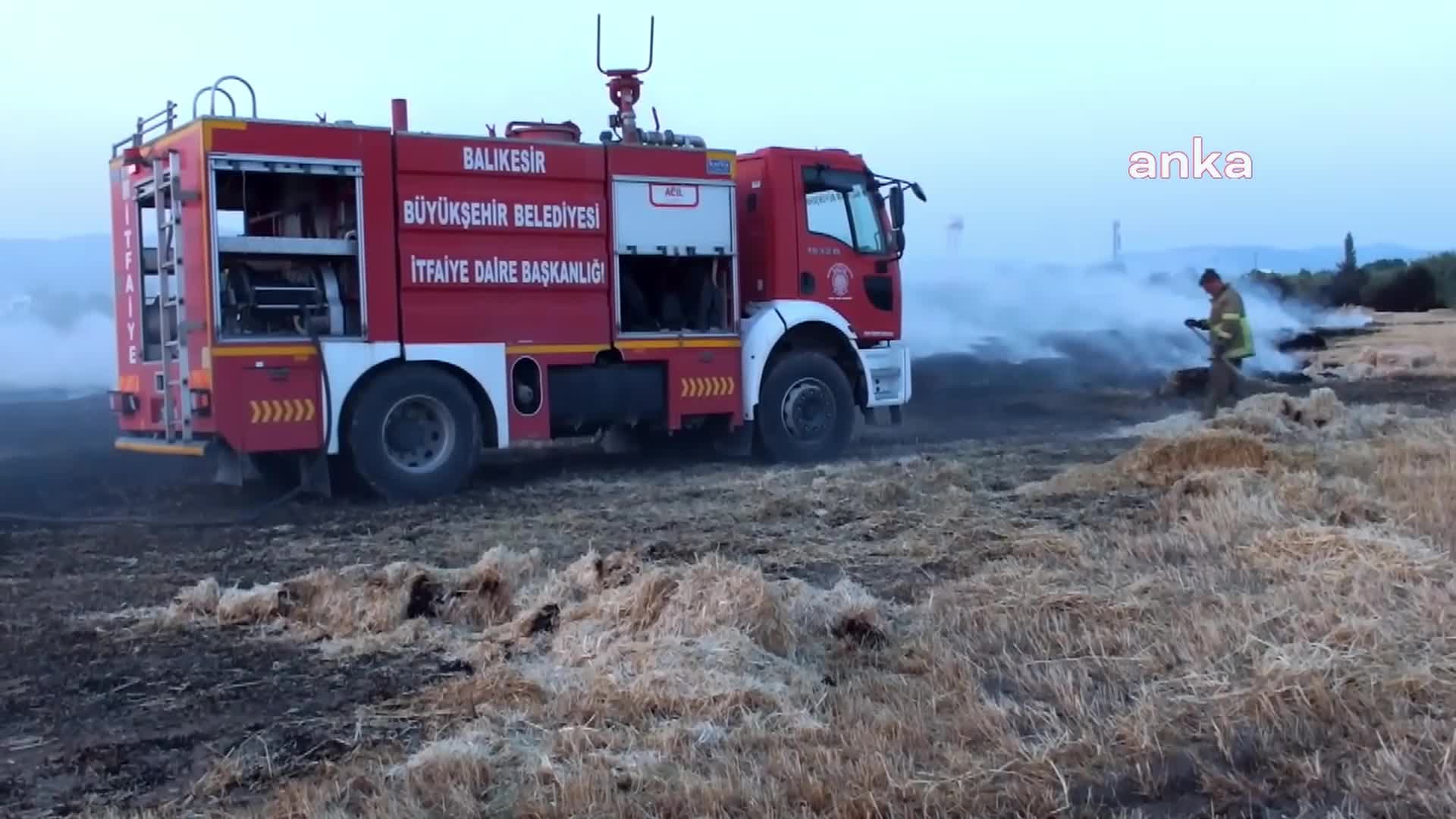 BURHANİYE'DE KARGANIN NEDEN OLDUĞU ANIZ YANGINI KORKUTTU