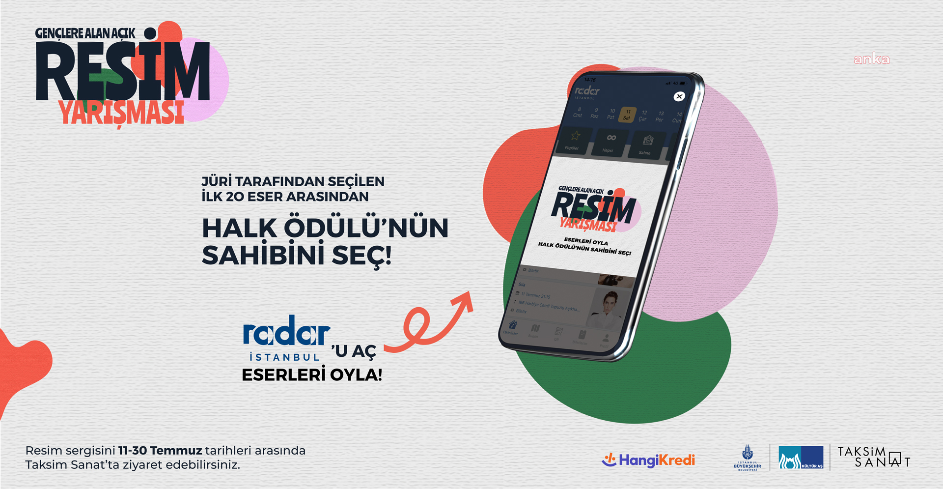 İBB KÜLTÜR AŞ’NİN GENÇLERE ALAN AÇIK RESİM YARIŞMASI'NDA DERECEYE GİREN 20 ESER İÇİN HALK OYLAMASI BAŞLADI