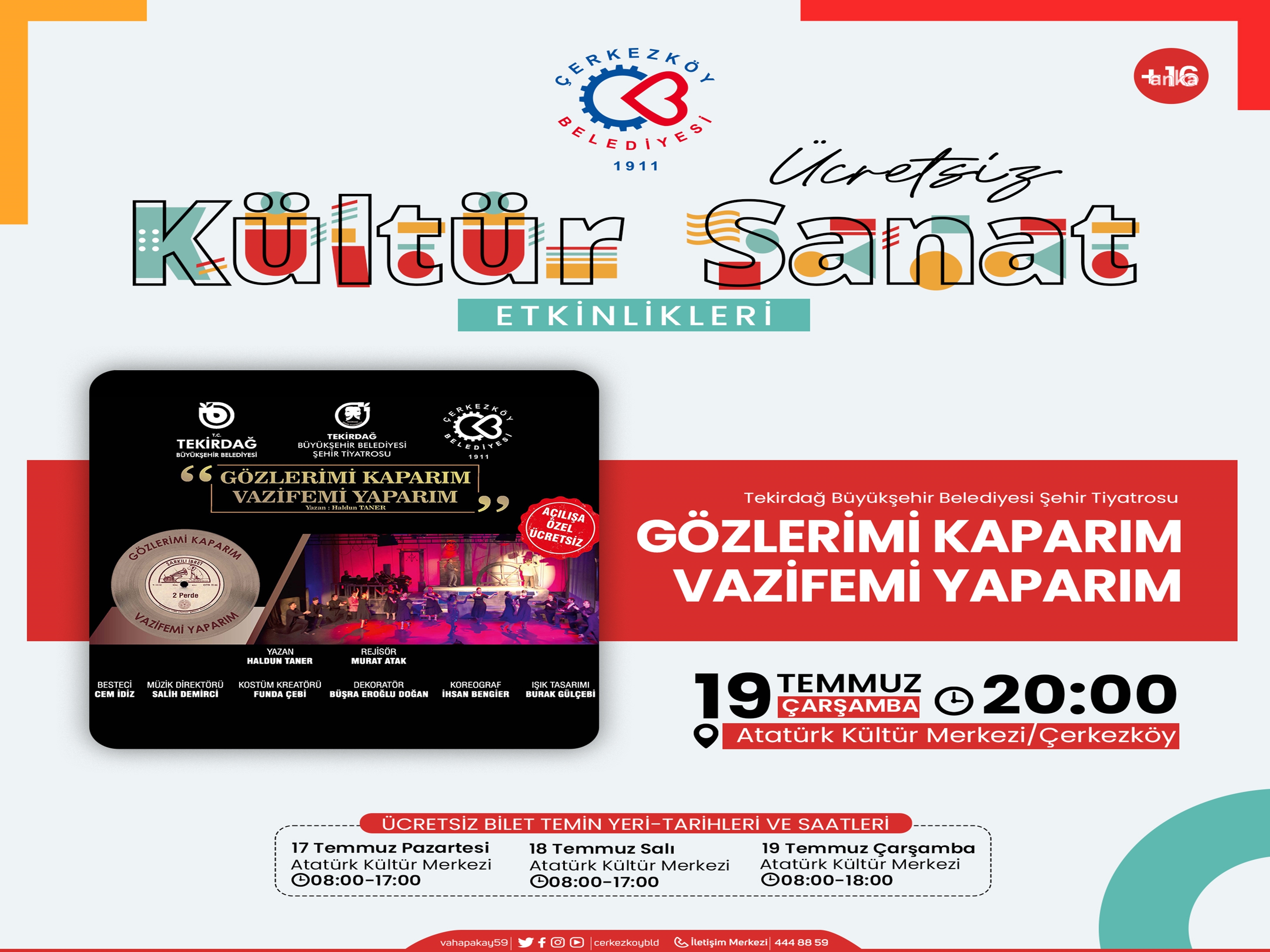 ‘GÖZLERİMİ KAPARIM, VAZİFEMİ YAPARIM’ ÇERKEZKÖY’DE SAHNELENECEK