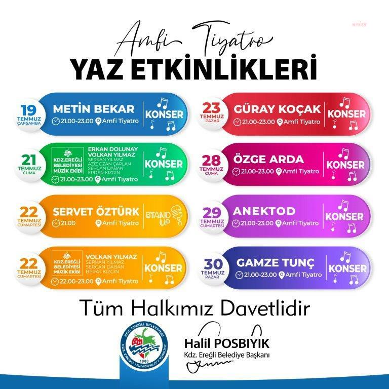 KDZ. EREĞLİ AMFİ TİYATRO’DA YAZ ETKİNLİKLERİ BAŞLIYOR