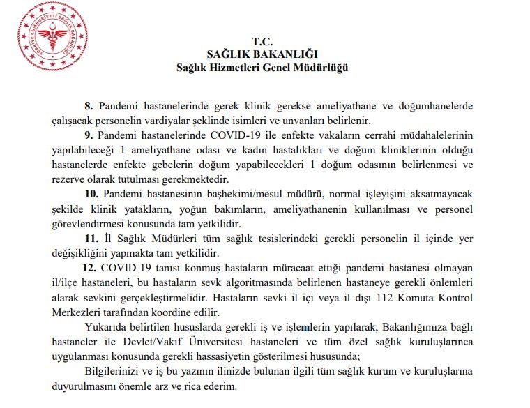 ENFEKTE OLMUŞ GEBELER İÇİN DOĞUM ODASI AYRILACAK