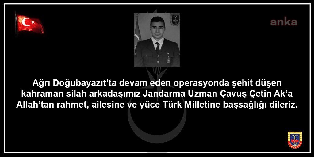 AĞRIDA BİR ASKER ŞEHİT OLDU