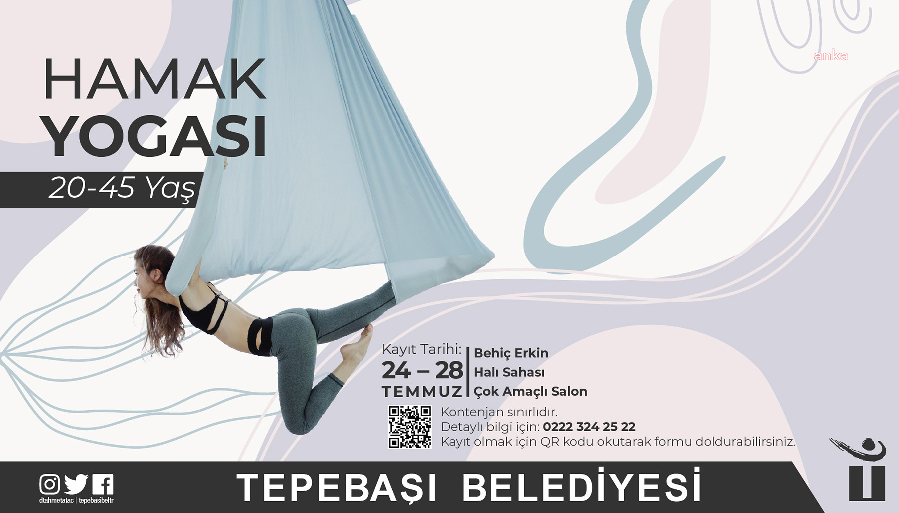 TEPEBAŞI BELEDİYESİ’NDE 'HAMAK YOGASI' İÇİN KAYITLAR BAŞLIYOR