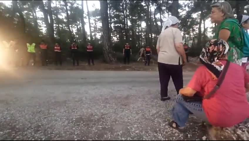 AKBELEN’E SABAHA KARŞI 05.30’DA BASKIN… KÖYLÜ KADIN İSYAN ETTİ: “YAZIKTIR, BU ÇAMLAR NASIL KESİLİYOR? BU ÇAMLAR ÇOCUĞUMUZ BİZİM”