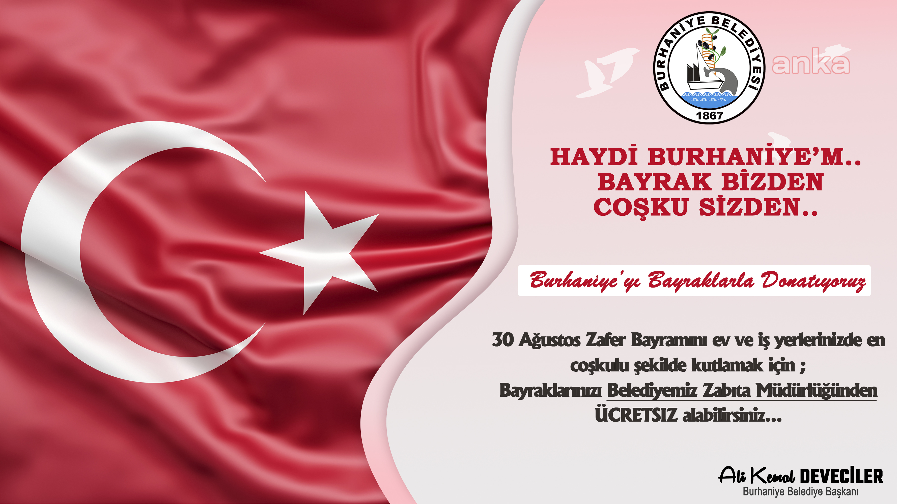 ZAFER BAYRAMI BURHANİYE’DE COŞKUYLA KUTLANACAK