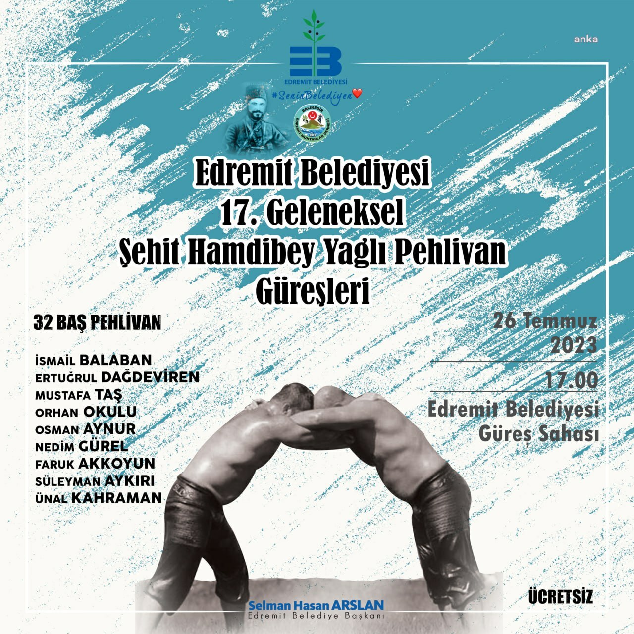 EDREMİT 17. ŞEHİT HAMDİBEY GÜREŞLERİ’NE HAZIR