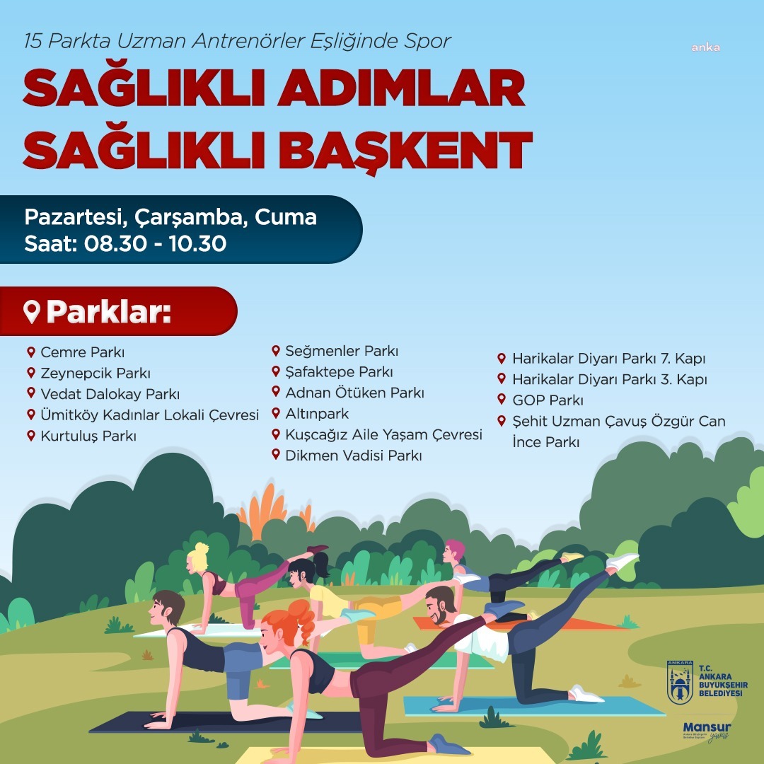 ANKARA BÜYÜKŞEHİR'İN PARKLARDA SPOR ETKİNLİKLERİ YENİDEN BAŞLIYOR