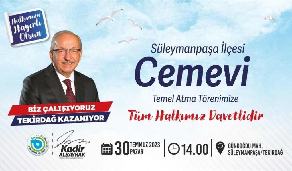 TEKİRDAĞ'DA SÜLEYMANPAŞA CEMEVİ'NİN TEMELİ ATILIYOR