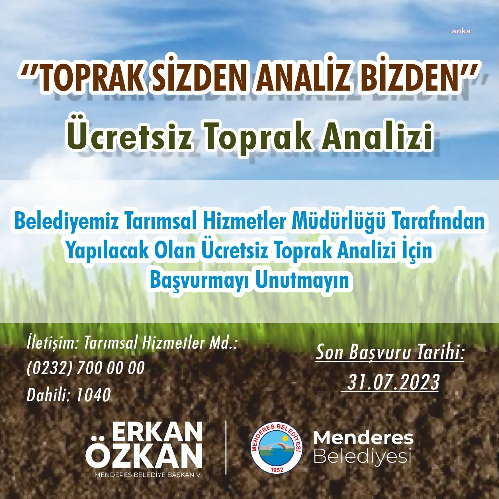 MENDERES BELEDİYESİ'NDEN ÜCRETSİZ TOPRAK ANALİZİ