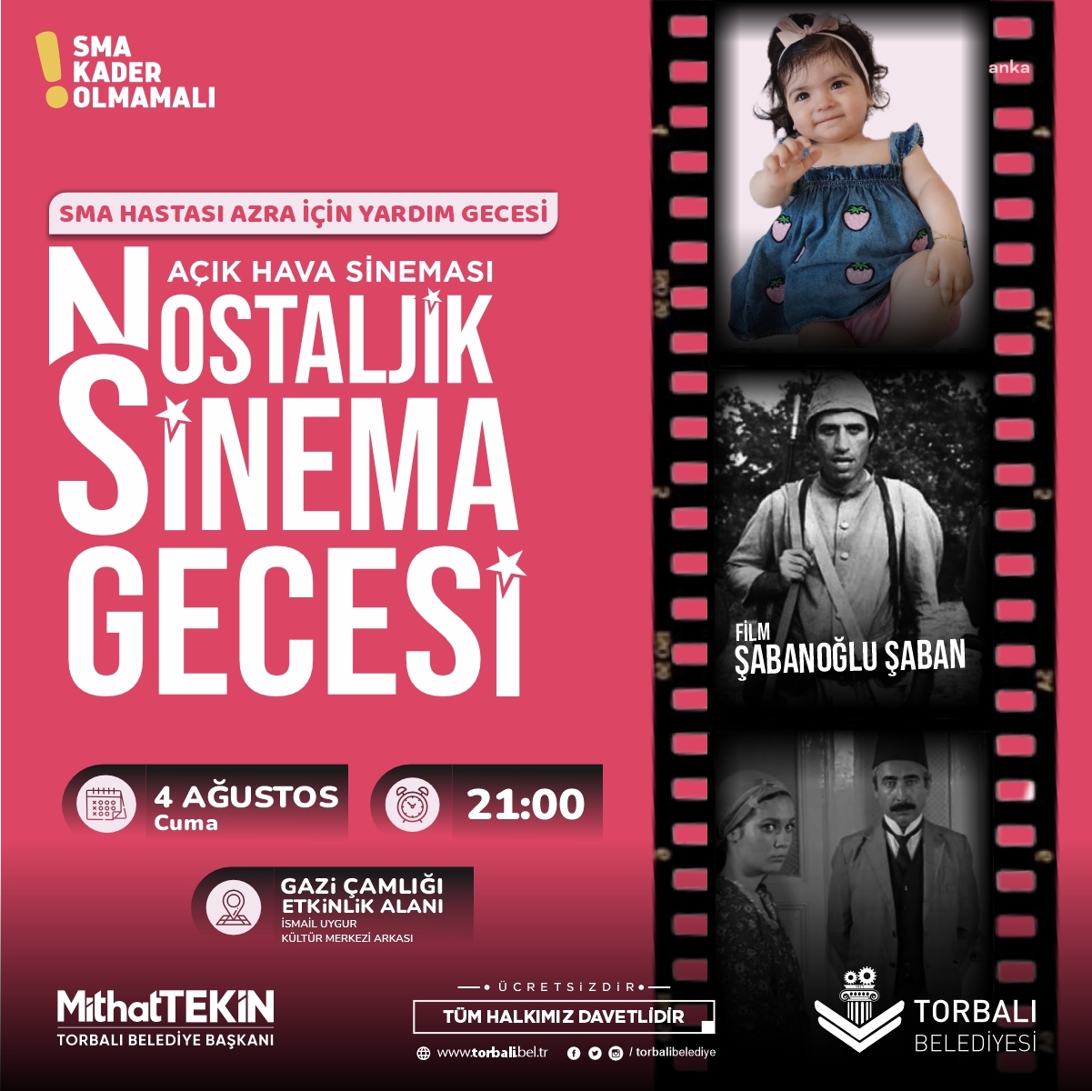 TORBALI’DA SMA HASTASI AZRA İÇİN “NOSTALJİ GECESİ” DÜZENLENECEK