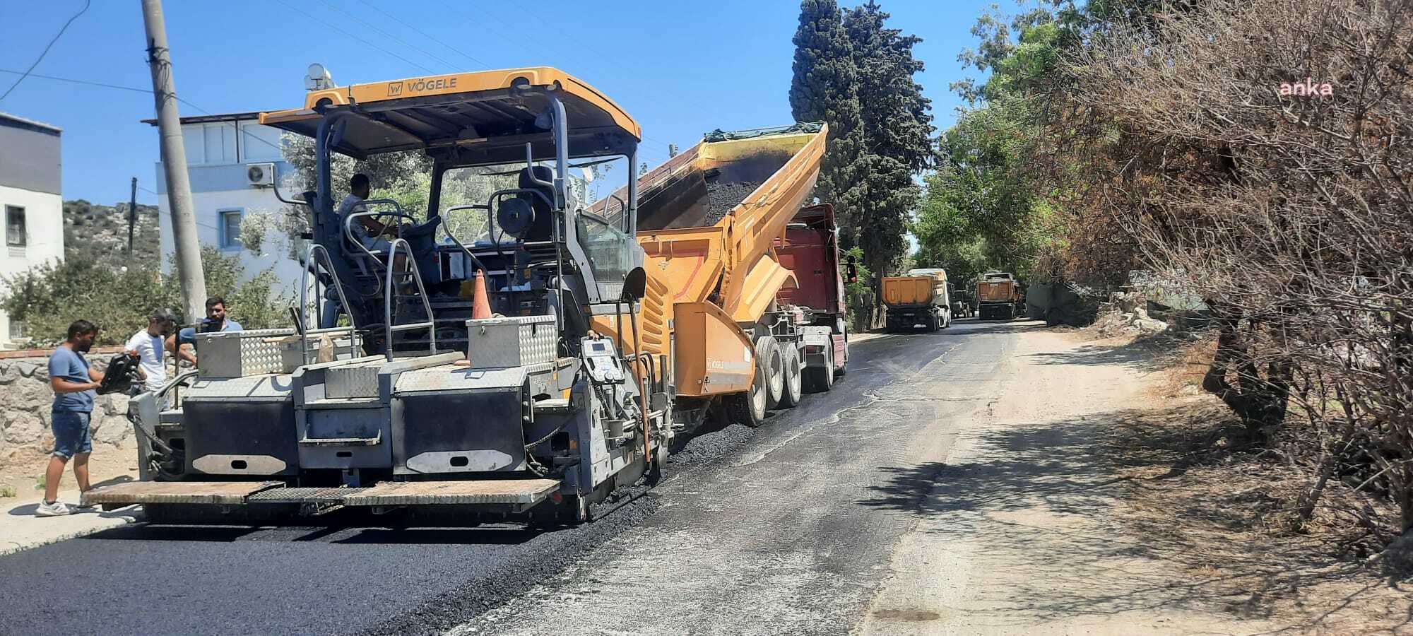 BODRUM TURGUTREİS'TE SICAK ASFALT ÇALIŞMASI BAŞLADI