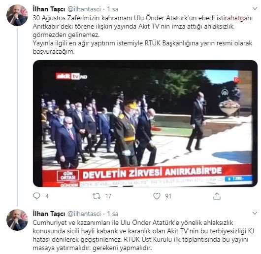 İLHAN TAŞÇI AKİT TV’NİN SKANDAL BAŞLIĞINI RTÜK’E TAŞIYOR