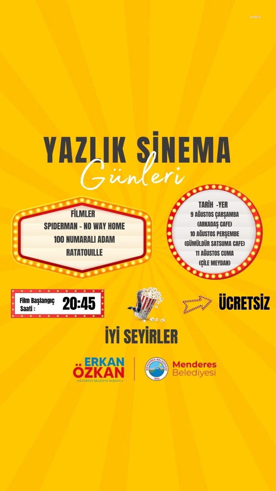 MENDERES’TE SİNEMA ZAMANI