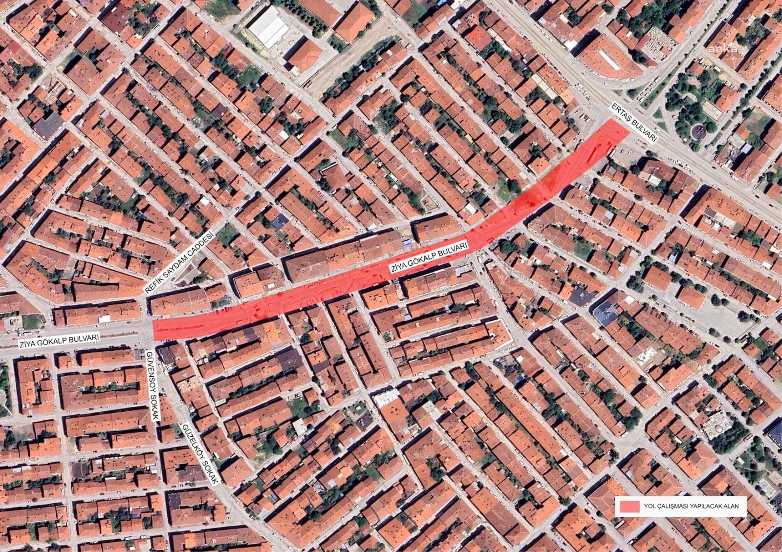 ESKİŞEHİR BÜYÜKŞEHİR’DEN ZİYA GÖKALP BULVARI’NDA YOL GENİŞLETME ÇALIŞMASI