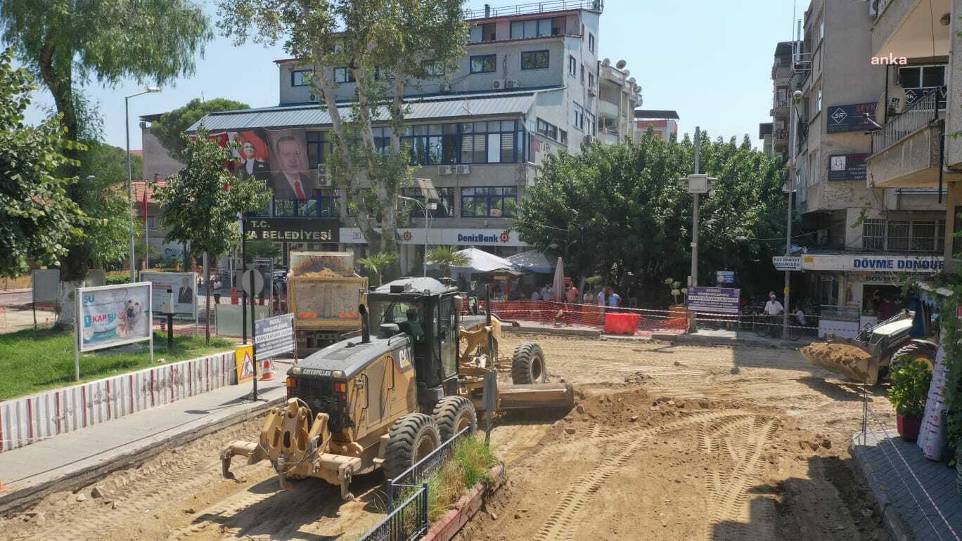 AYDIN BÜYÜKŞEHİR BELEDİYESİ, İNCİRLİOVA TÜRKAN SAYLAN CADDESİ’Nİ YENİLİYOR