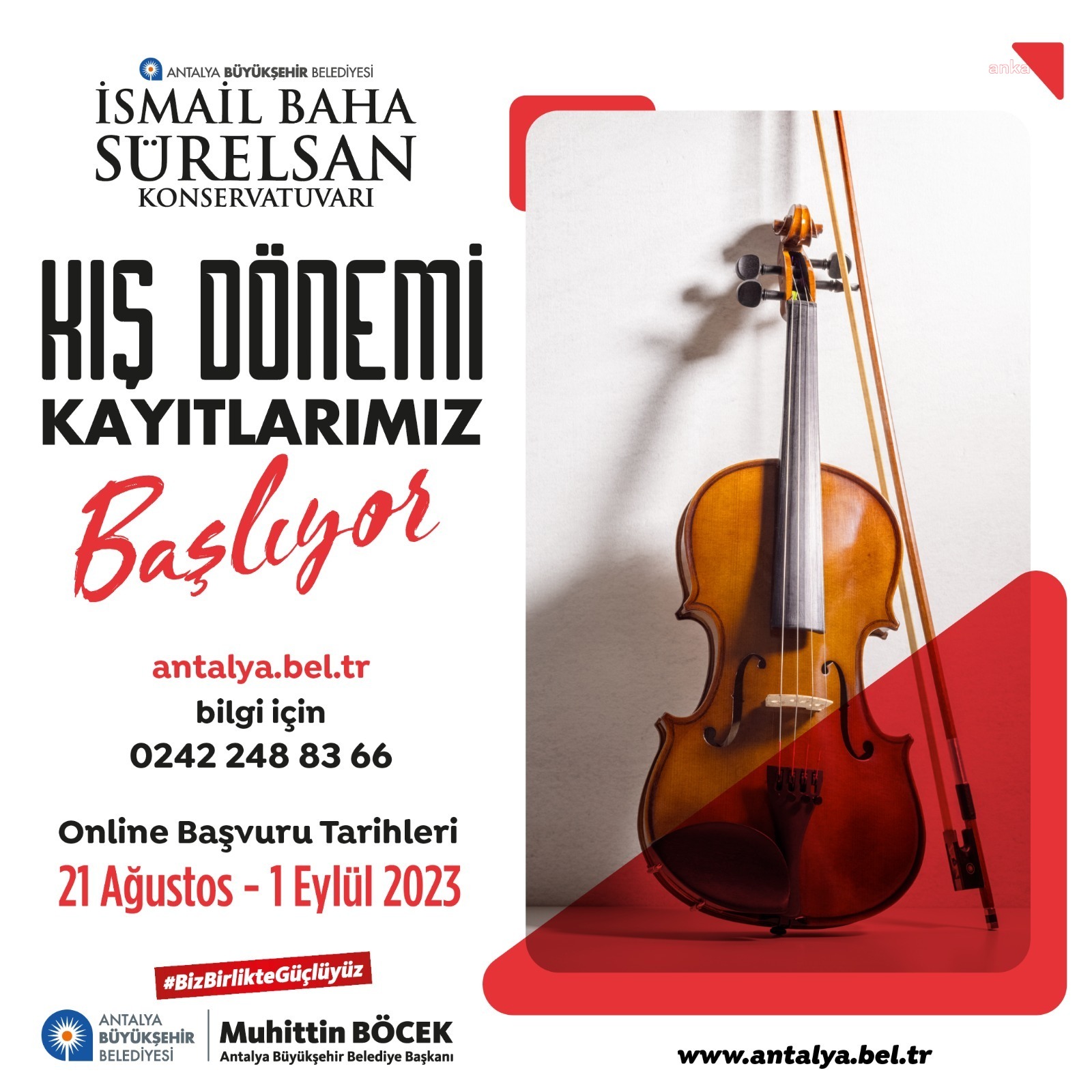 ANTALYA BÜYÜKŞEHİR BELEDİYESİ İSMAİL BAHA SÜRELSAN KONSERVATUVARI KIŞ DÖNEMİ KAYITLARI BAŞLIYOR
