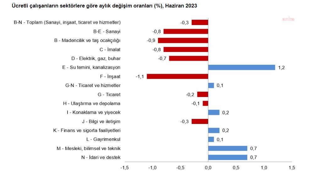 TÜİK: ÜCRETLİ ÇALIŞAN SAYISI HAZİRAN AYINDA GERİLEDİ