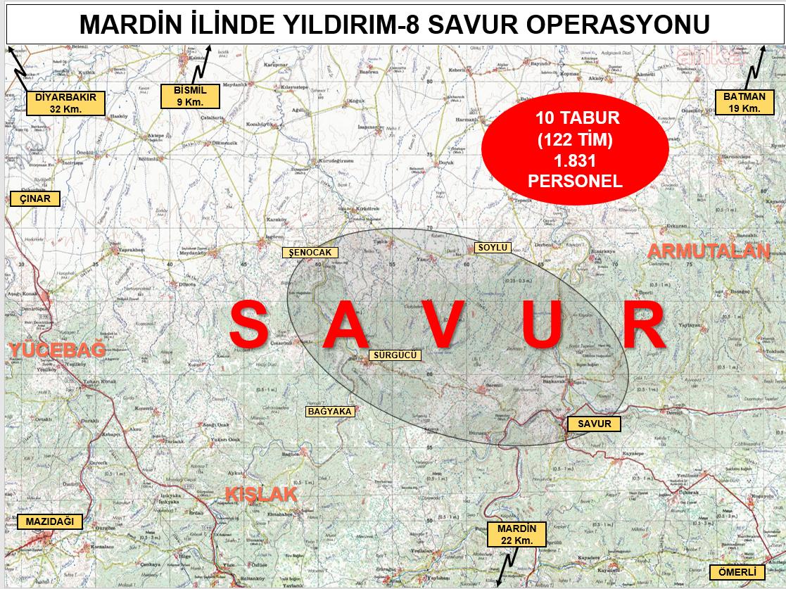 İÇİŞLERİ BAKANLIĞI'NDAN MARDİN’DE “YILDIRIM-8 SAVUR” OPERASYONU