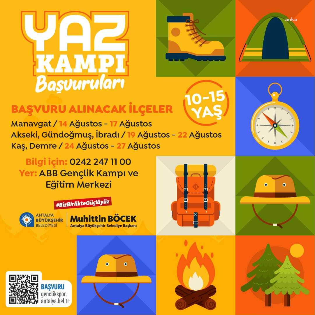 ANTALYA BÜYÜKŞEHİR BELEDİYESİ’NDEN ÇOCUKLAR İÇİN YAZ VE ÇADIR KAMPLARI