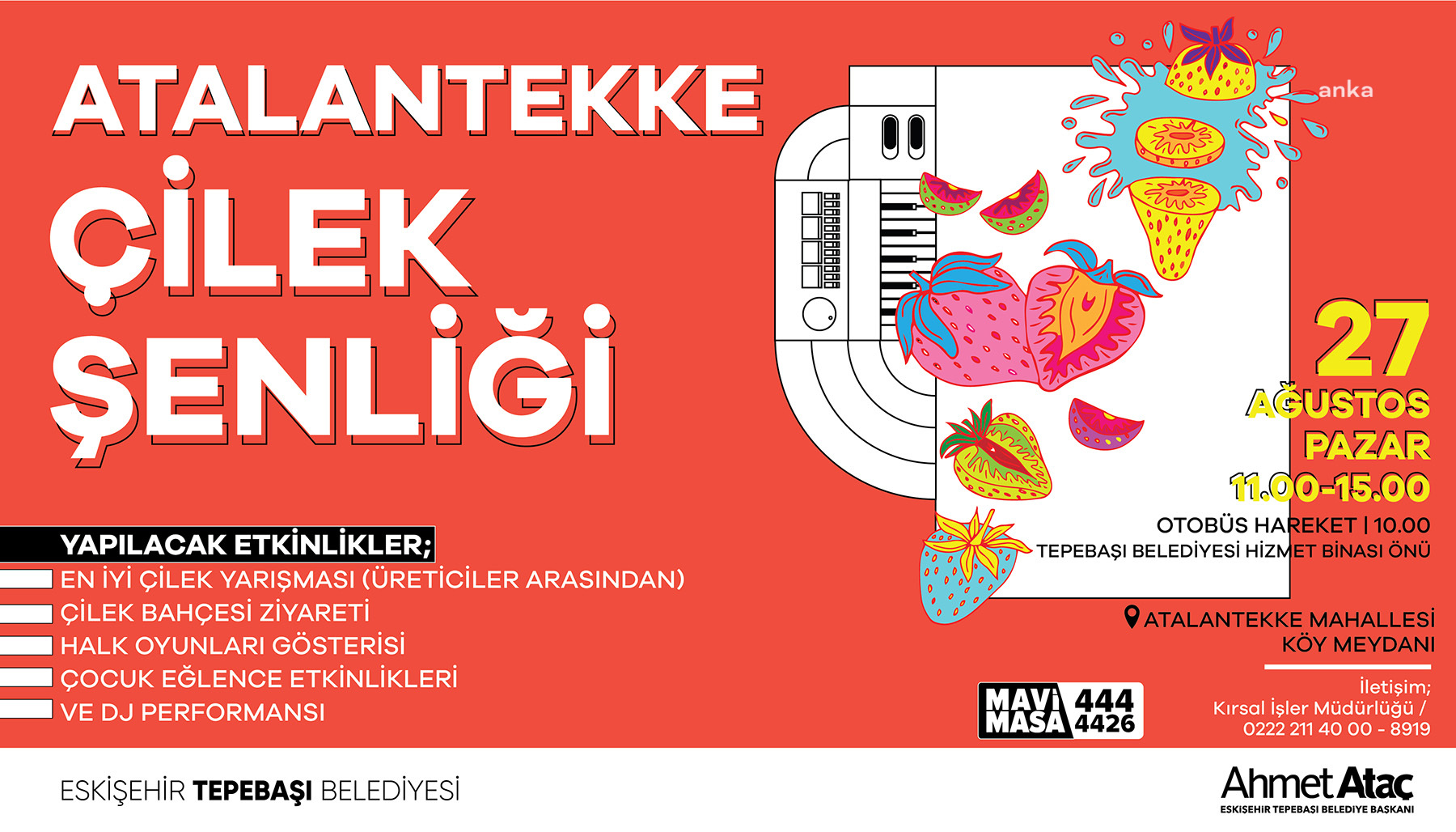 TEPEBAŞI BELEDİYESİ, ATALANTEKKE MAHALLESİ’NDE ‘ÇİLEK ŞENLİĞİ’ DÜZENLİYOR