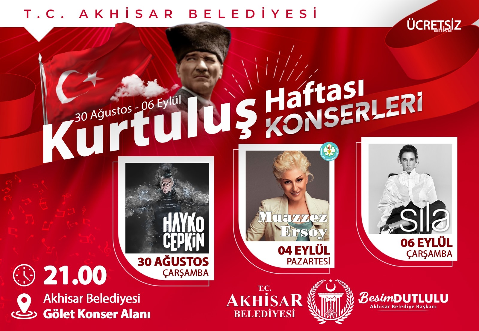 AKHİSAR’DA ZAFER BAYRAMI VE KURTULUŞ GÜNÜ’NDE YILDIZ YAĞMURU