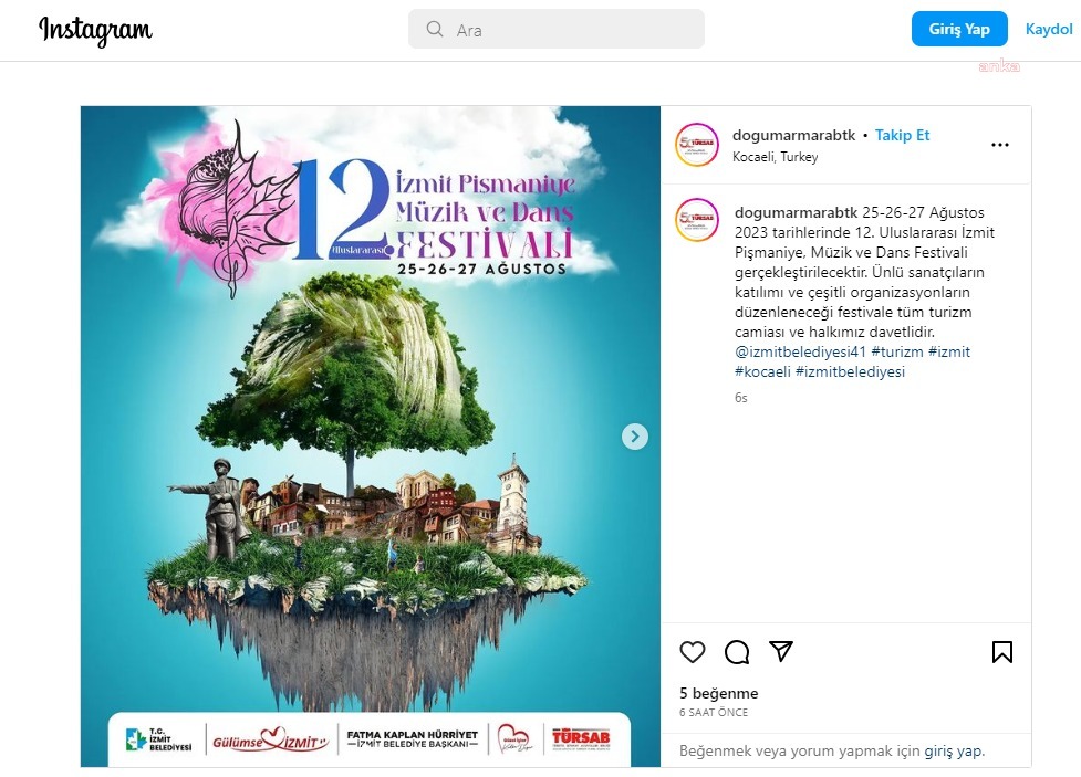TÜRKİYE SEYAHAT ACENTALARI BİRLİĞİ’NDEN İZMİT BELEDİYESİ’NİN FESTİVALİNE DESTEK