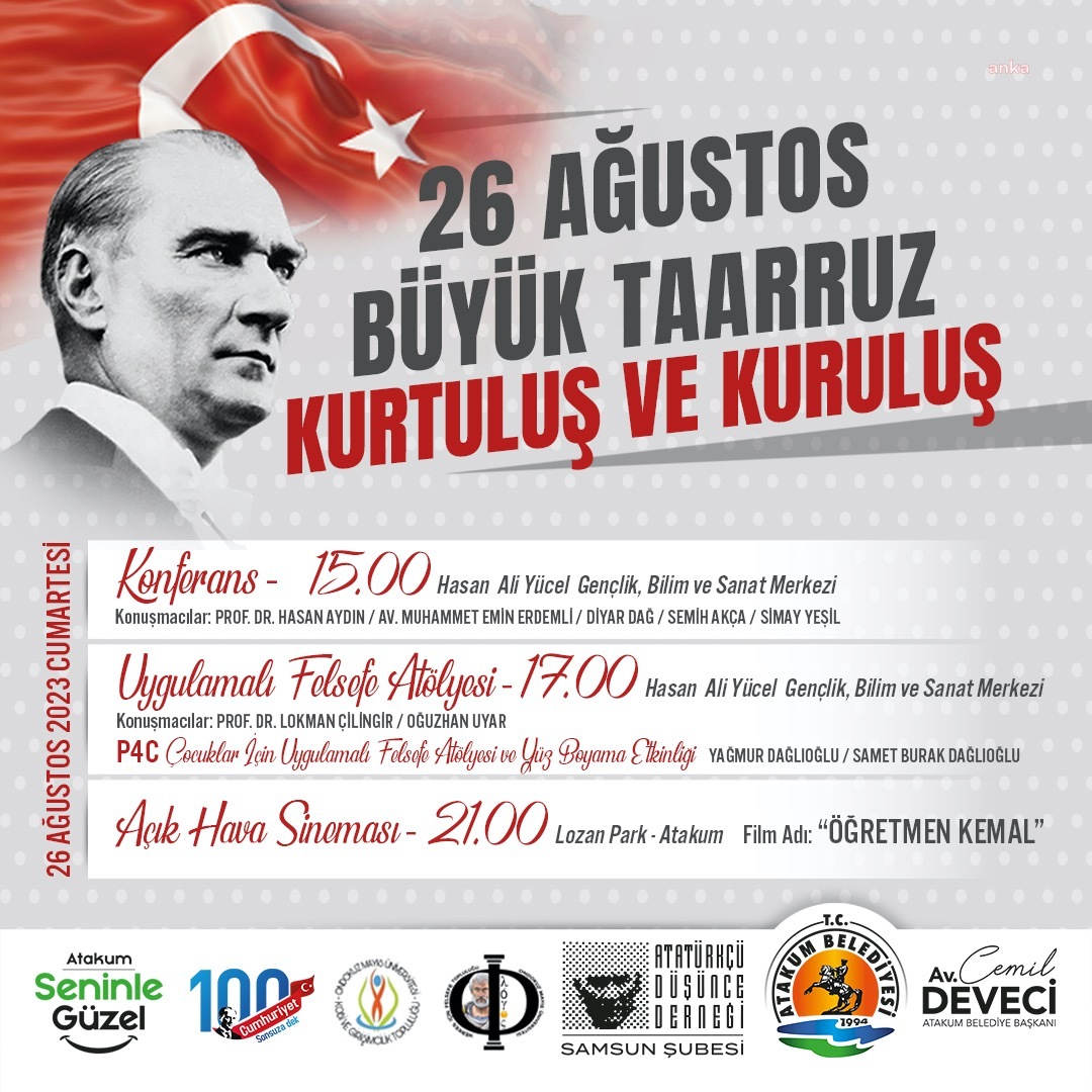ATAKUM’DA 30 AĞUSTOS ZAFER BAYRAMI BİR DİZİ ETKİNLİKLE KUTLANACAK