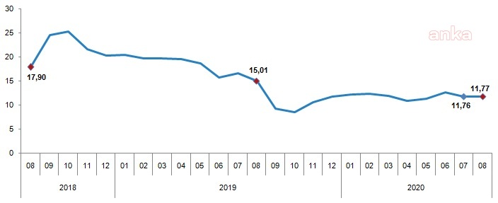 TÜFE YILLIK YÜZDE 11,77, AYLIK YÜZDE 0,86 ARTTI