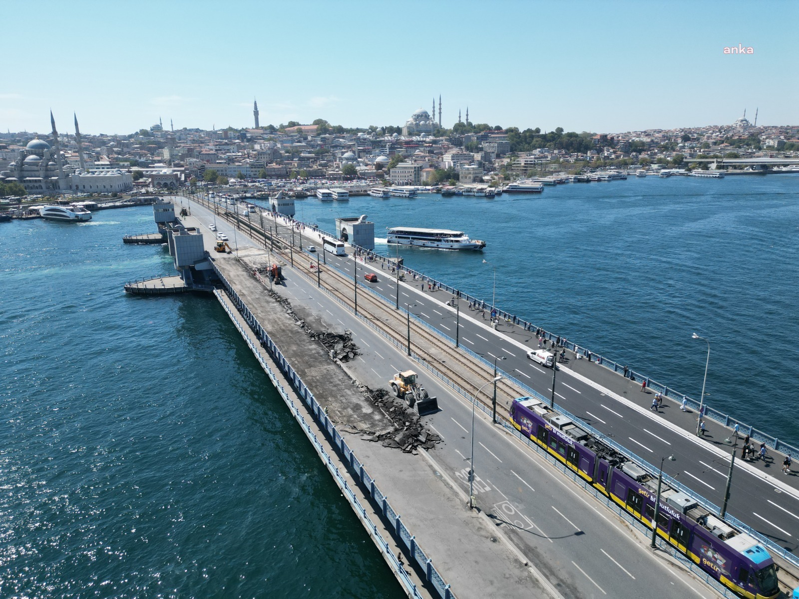 GALATA KÖPRÜSÜ'NDE 1. ETAP ÇALIŞMALARI TAMAMLANDI