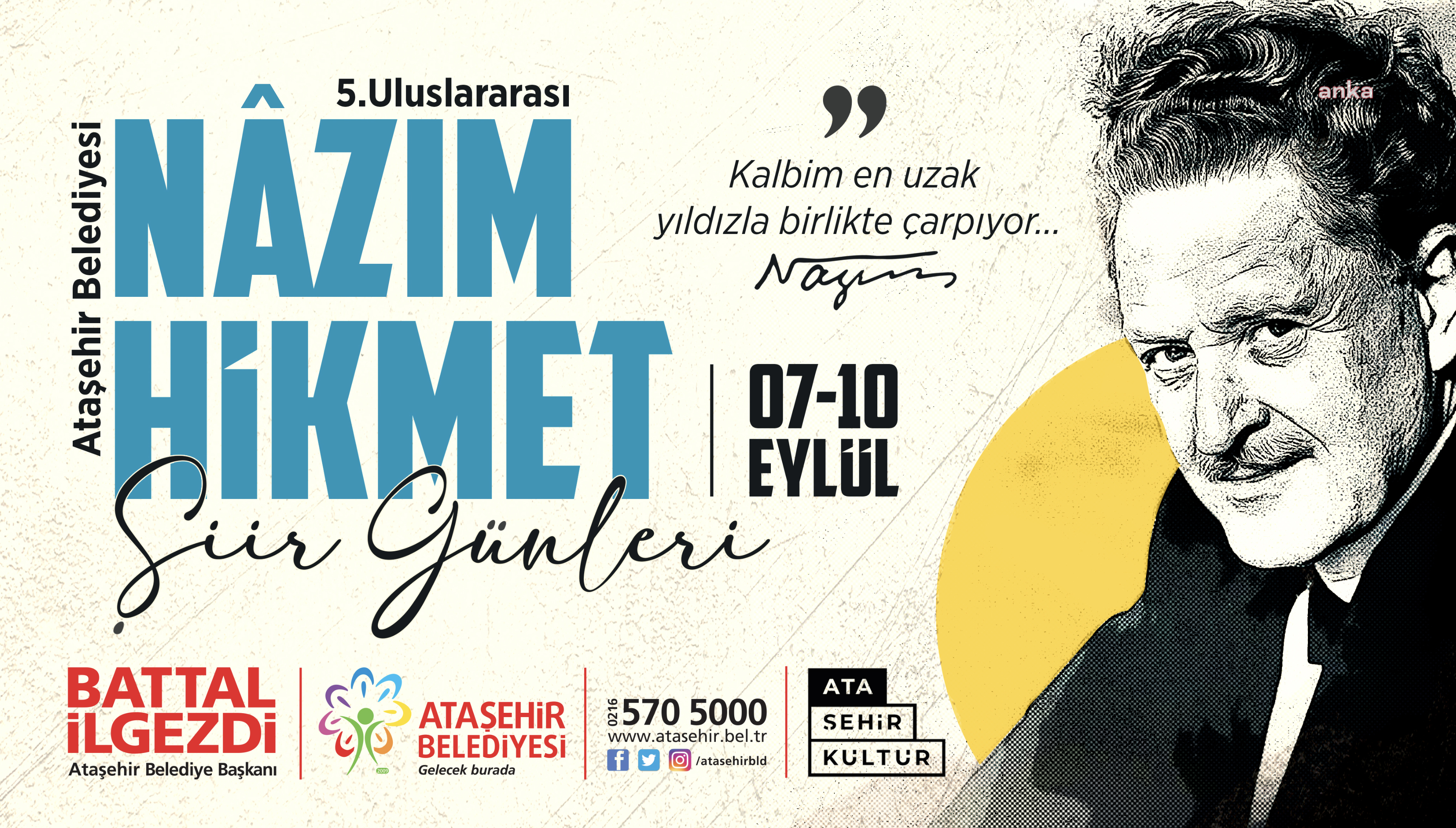 ATAŞEHİR’DE “5. ULUSLARARASI NÂZIM HİKMET ŞİİR GÜNLERİ” BAŞLIYOR