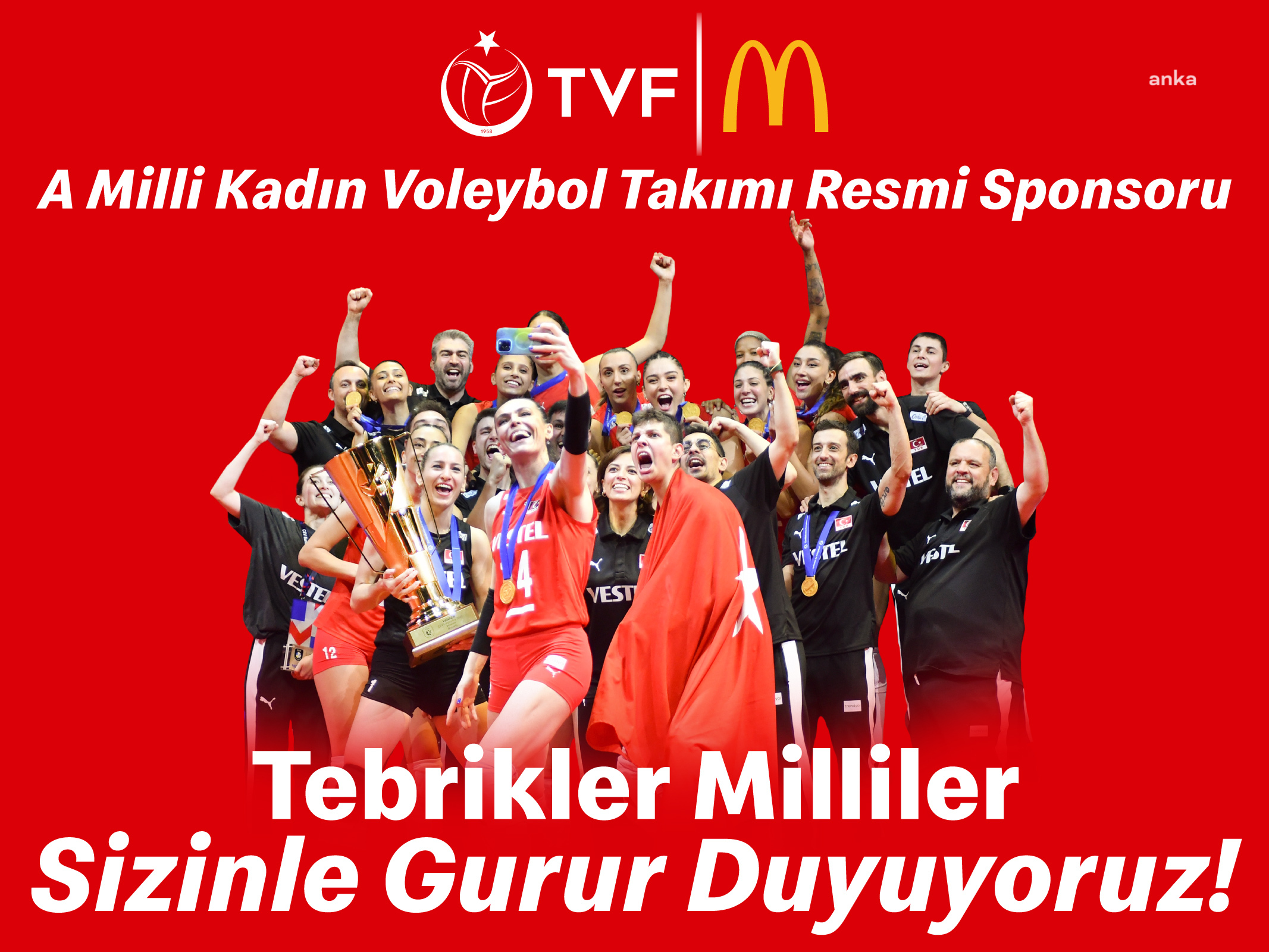 'FİLENİN SULTANLARI'NIN RESMİ SPONSORU MCDONALD'S TÜRKİYE KUPA ZAFERİNİ TEBRİK ETTİ