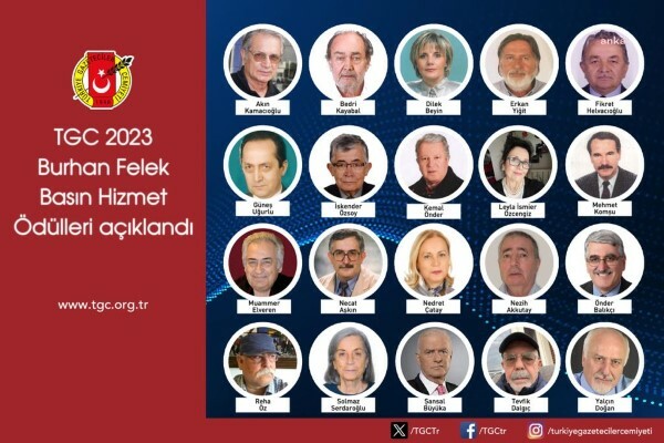 TGC 40’INCI BURHAN FELEK BASIN HİZMET ÖDÜLLERİ’NE 20 GAZETECİ LAYIK GÖRÜLDÜ