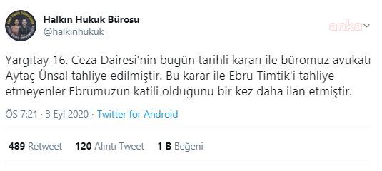 HALKIN HUKUK BÜROSU: AYTAÇ ÜNSAL TAHLİYE EDİLDİ