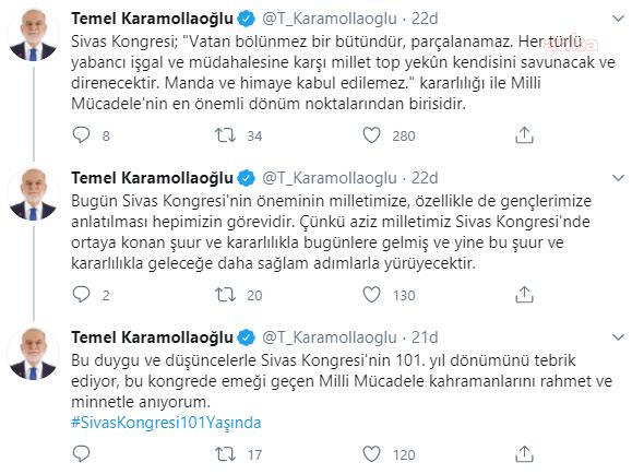 TEMEL KARAMOLLAOĞLU: "SİVAS KONGRESİ'NİN ÖNEMİNİ GENÇLERE ANLATMAK HEPİMİZİN GÖREVİ"