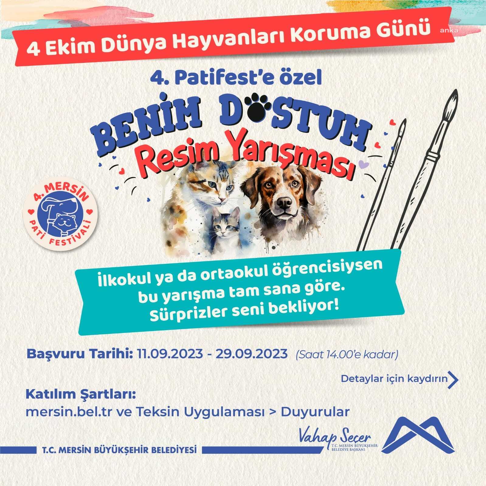 MERSİN BÜYÜKŞEHİR, 4. PATİFEST’E ÖZEL RESİM YARIŞMASI DÜZENLİYOR