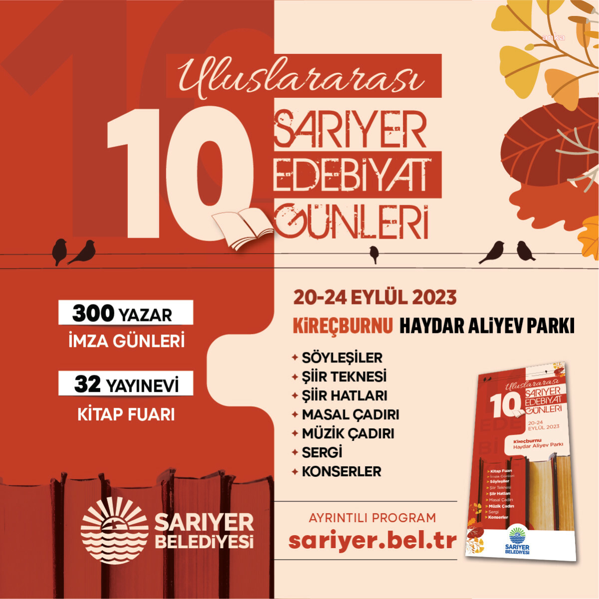 ULUSLARARASI 10'UNCU SARIYER EDEBİYAT GÜNLERİ BAŞLIYOR