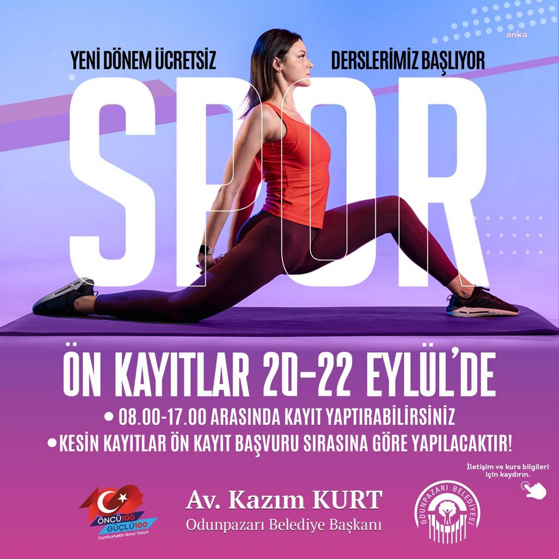 ODUNPAZARI BELEDİYESİ SPOR ATÖLYELERİ BAŞLIYOR