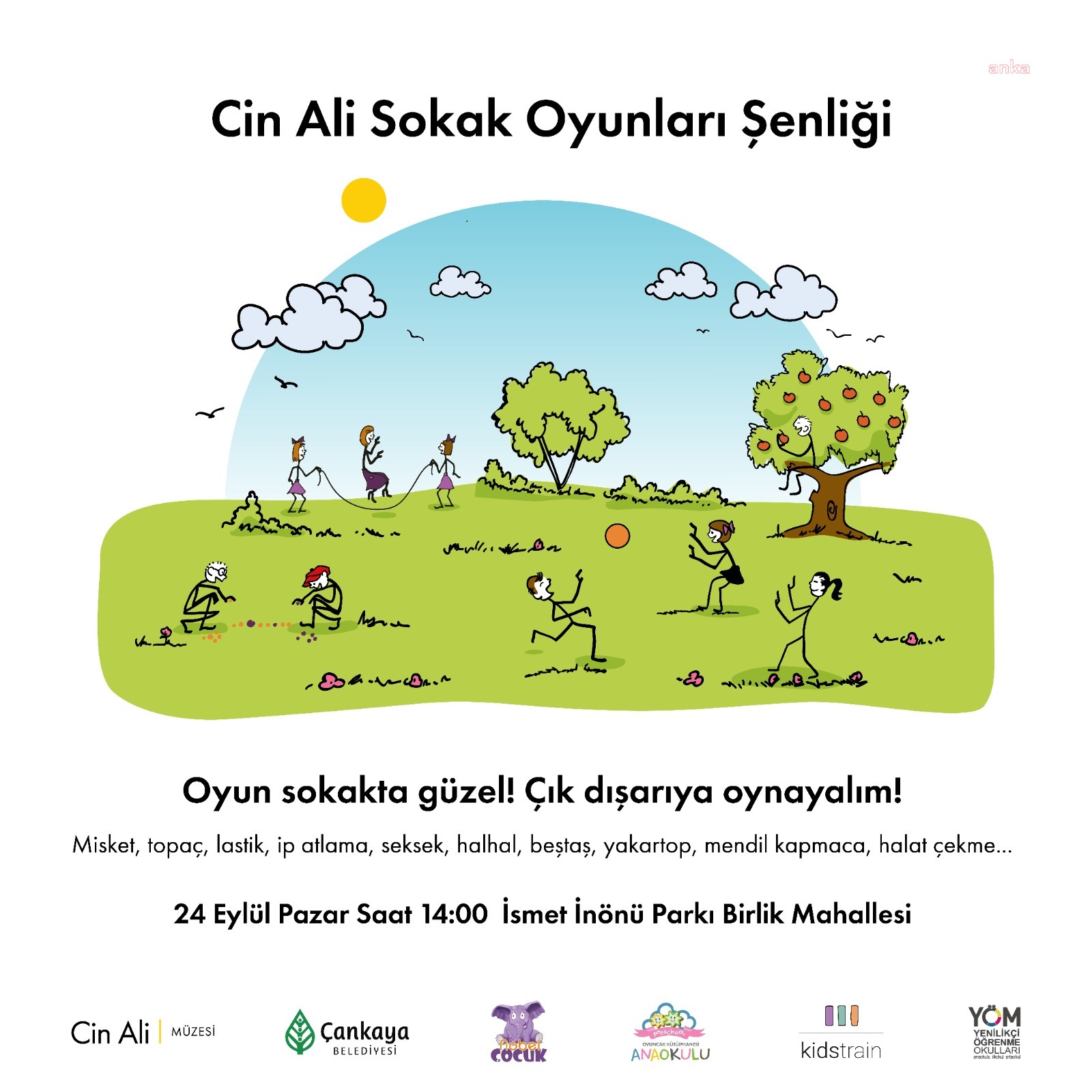 ÇANKAYALI ÇOCUKLAR, CİN ALİ SOKAK OYUNLARI ŞENLİĞİ'NDE BULUŞUYOR