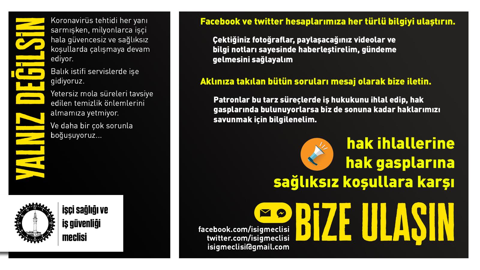 İSİG’DEN ÇAĞRI: ÖNLEM ALMAYAN PATRONLARI BİLDİRİN