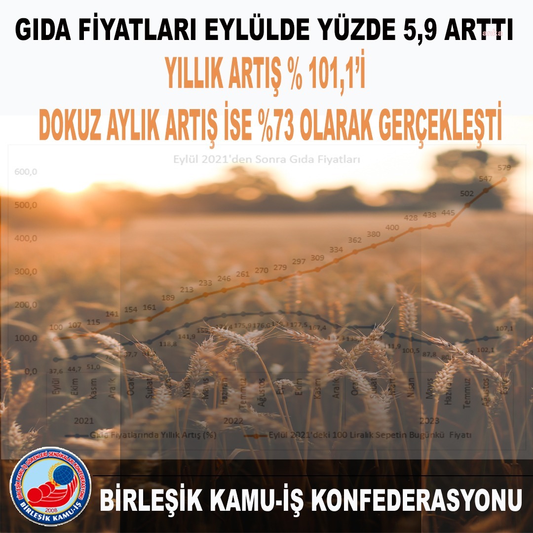 BİRLEŞİK KAMU İŞ'TEN "HALKIN ENFLASYONU" ARAŞTIRMASI: "GIDA FİYATLARI SON 3 AYDA TOPLAM YÜZDE 30 ORANINDA ARTIŞ KAYDETTİ"