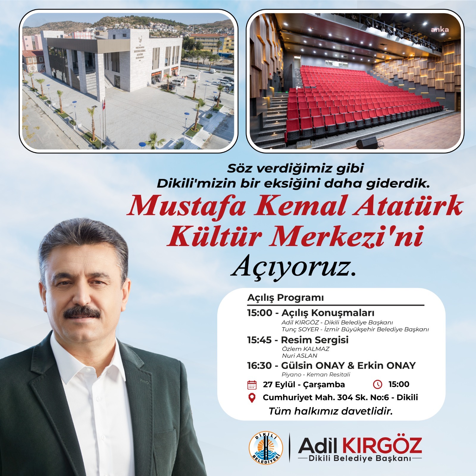 DİKİLİ, KÜLTÜR MERKEZİNE KAVUŞUYOR