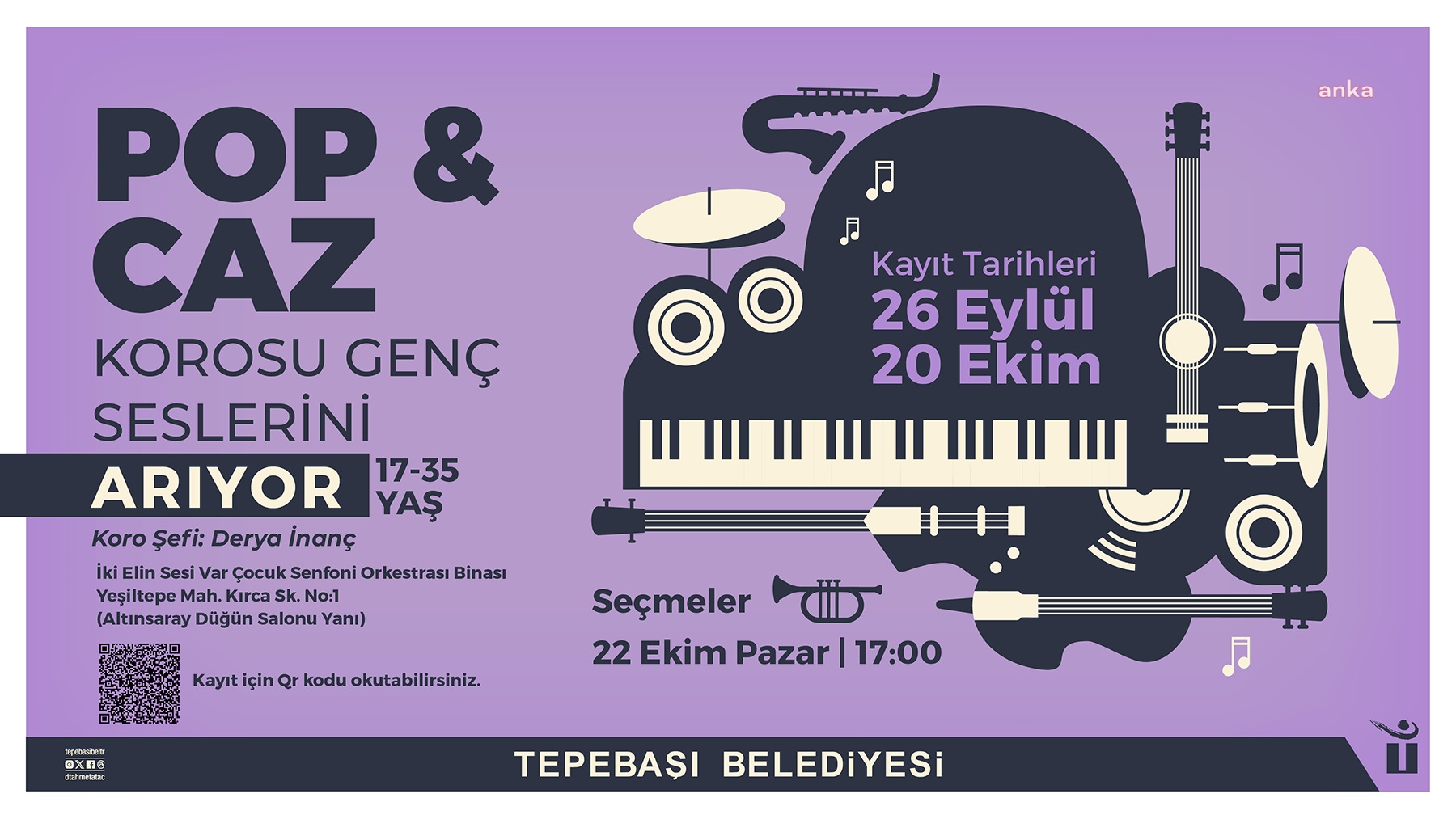 TEPEBAŞI BELEDİYESİ POP VE CAZ KOROSU YENİ SESLERİNİ ARIYOR